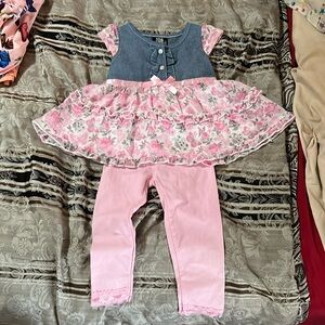 Baby girls pink outfit size 18 mos